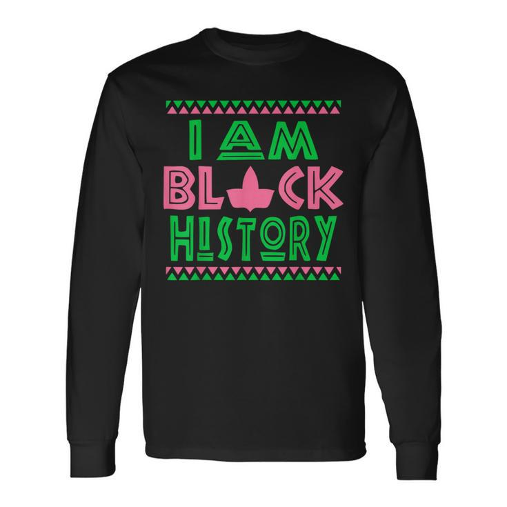 Pretty Cute Pink-Green I Am Black History Aka Long Sleeve T-Shirt