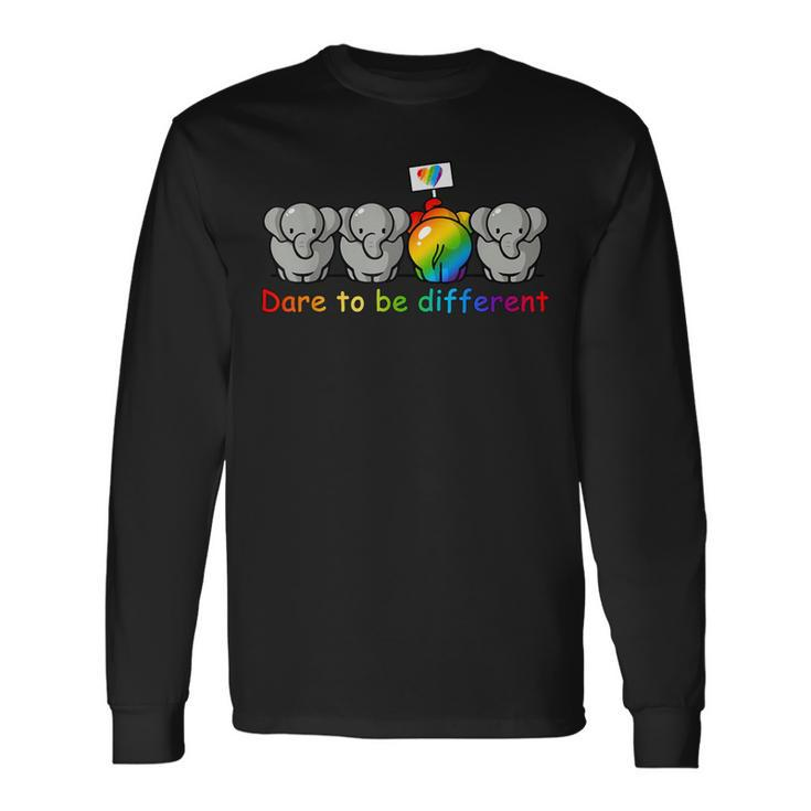 Pride Elephant Lgbt Lesbian Gay Long Sleeve T-Shirt