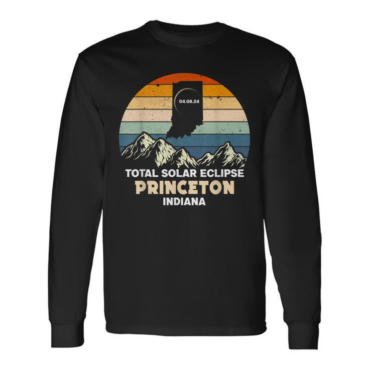 Princeton Indiana Total Solar Eclipse 2024 Long Sleeve T-Shirt
