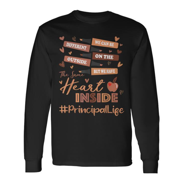 Principal We Can Be Different Black History Month Long Sleeve T-Shirt
