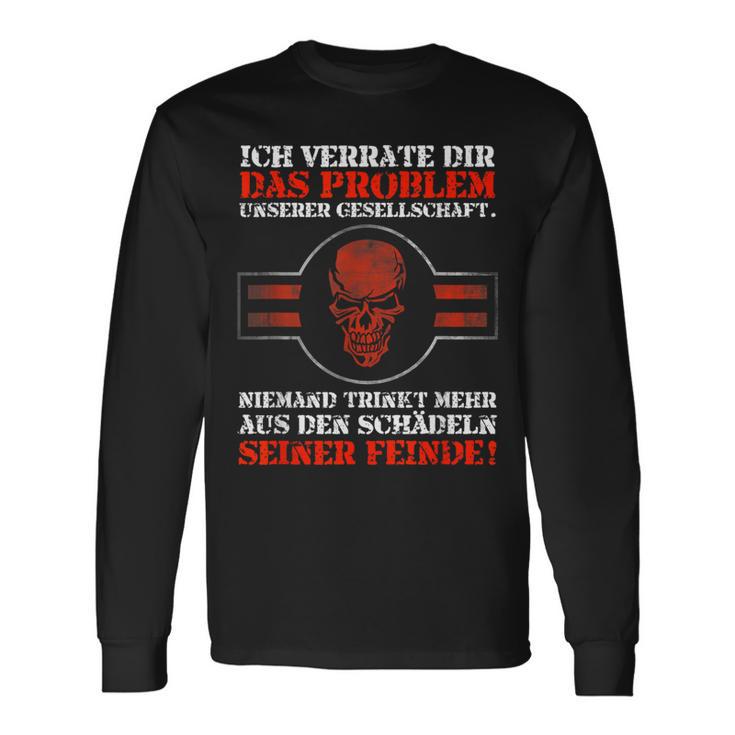 Problem Skull Enemies Nordic Mythology & Viking Langarmshirts Geschenkideen