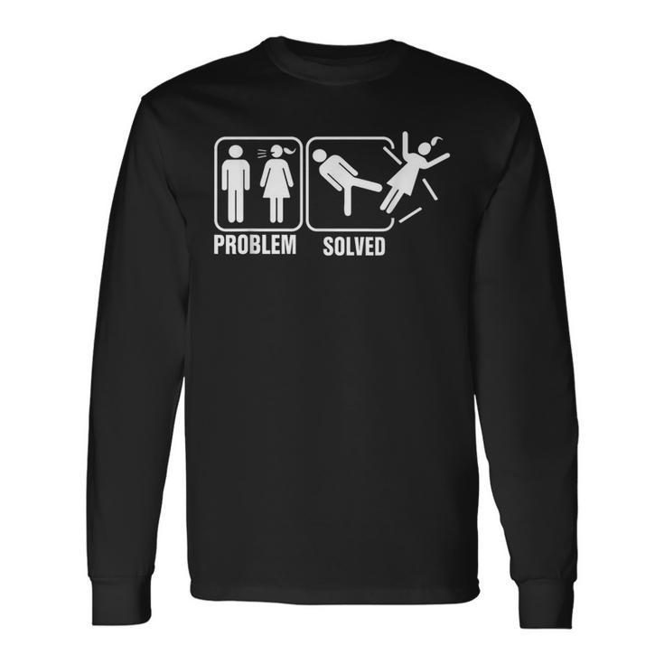 Problem-Solved Humor Stick Man Long Sleeve T-Shirt Gifts ideas
