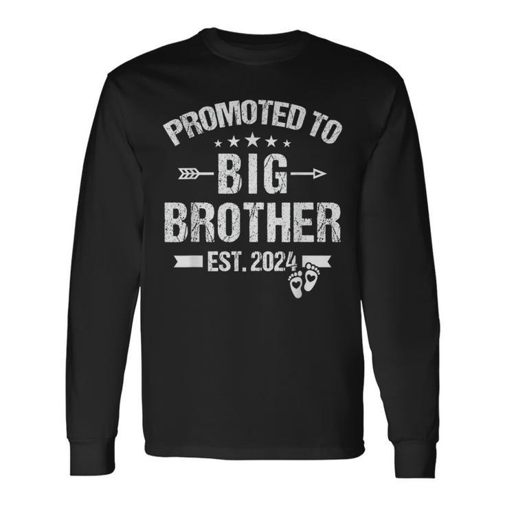 Promoted To Big Brother Est 2024 Bro Est 2024 Long Sleeve T-Shirt