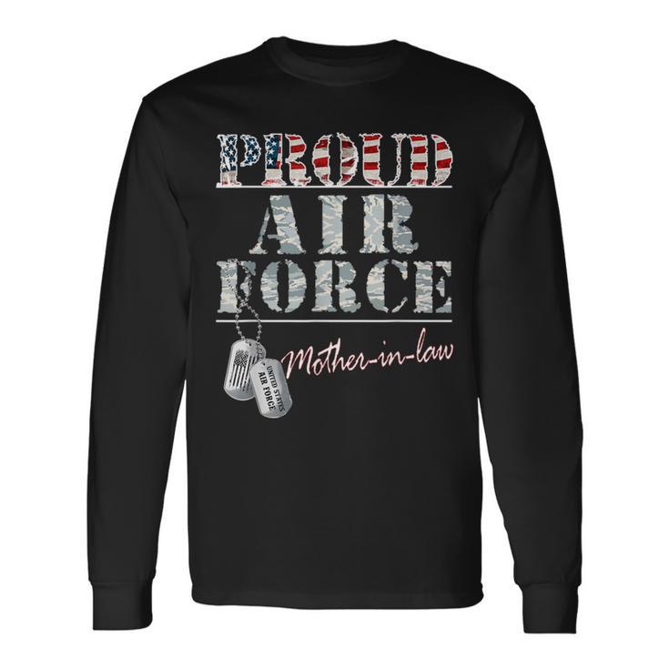 Proud Air Force Motherinlaw American Veteran Military Long Sleeve T-Shirt Gifts ideas