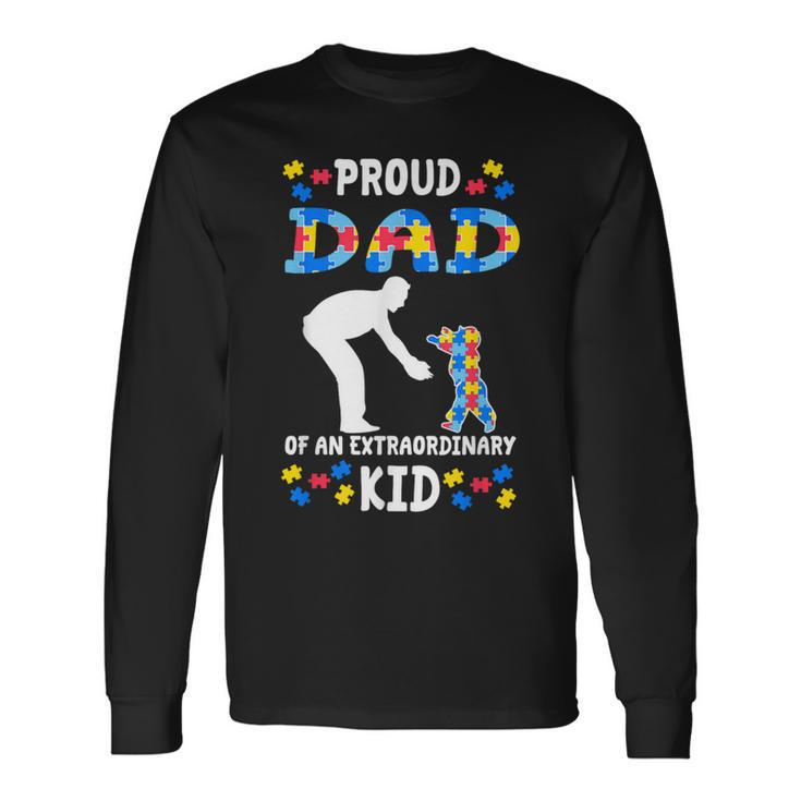 Proud Autism Dad Apparel Matching Autism Awareness Father Long Sleeve T-Shirt