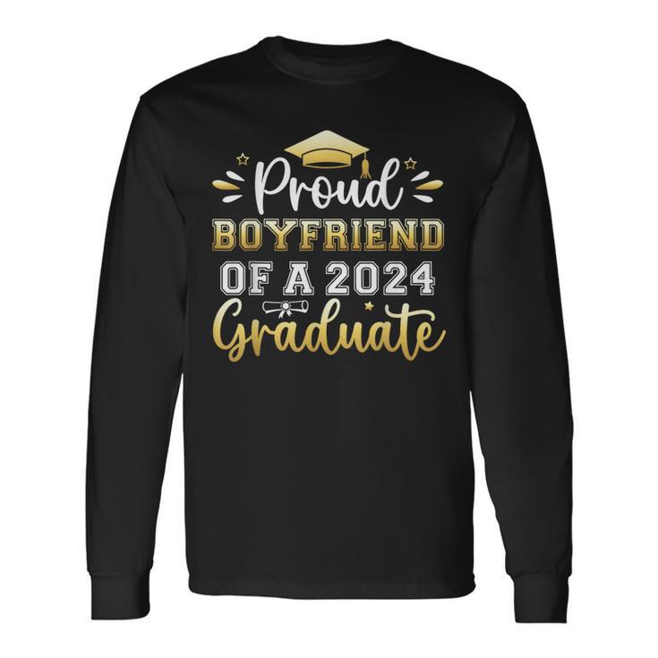 Proud Boyfriend Of A 2024 Graduate Senior Graduation Men Long Sleeve T-Shirt