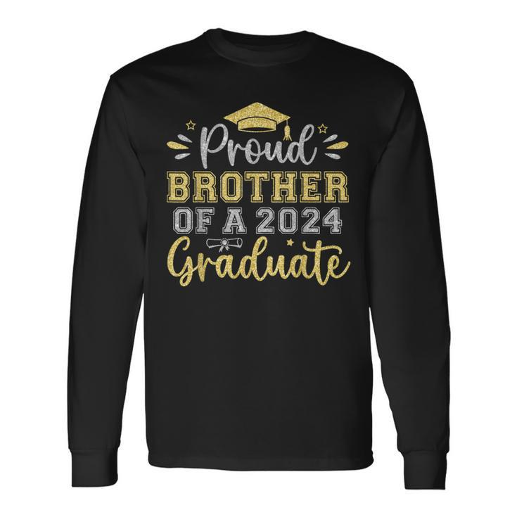Proud Brother Of A 2024 Graduate Senior Graduation Boys Long Sleeve T-Shirt