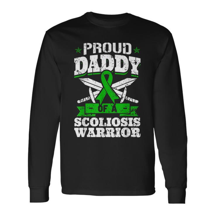 Proud Daddy Of A Scoliosis Warrior Awareness Ribbon Advocate Long Sleeve T-Shirt