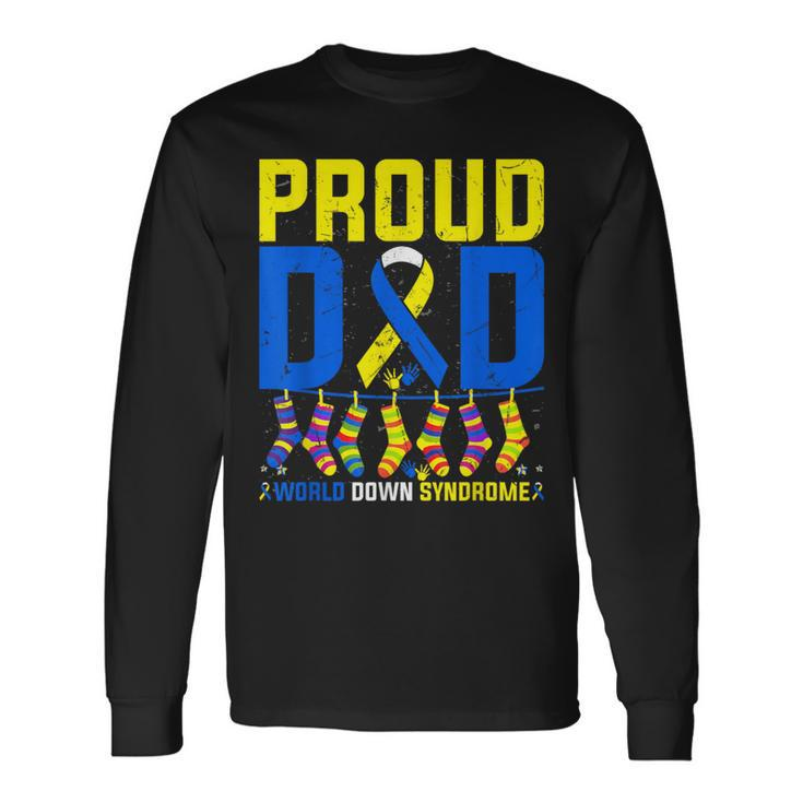 Proud Father World Down Syndrome Dad 2024 Long Sleeve T-Shirt