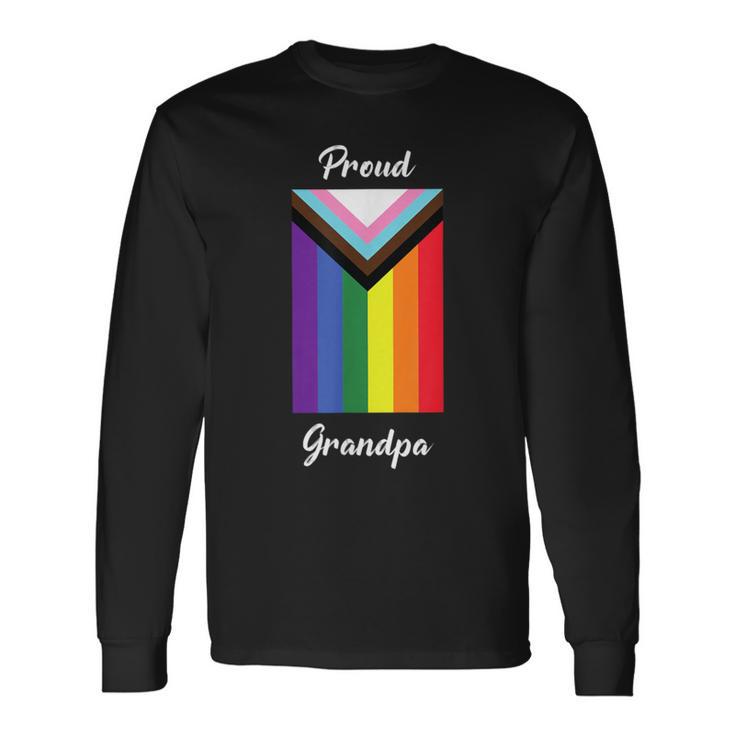 Proud Grandpa Gay Pride Progress Lgbtq Lgbt Trans Queer Long Sleeve T-Shirt