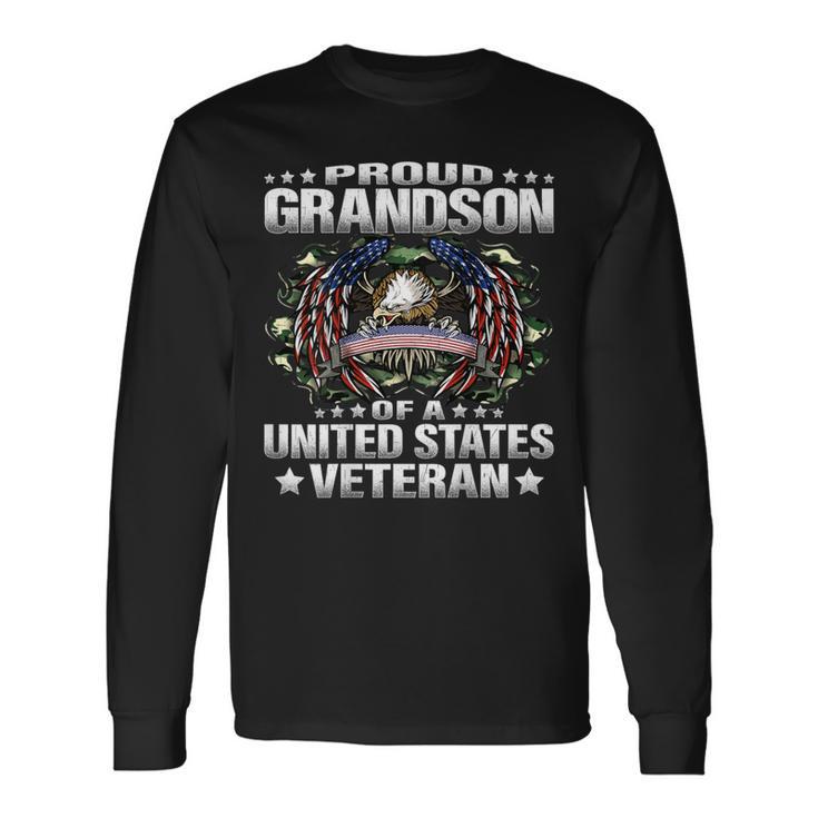 Proud Grandson Of A United States Veteran Military Family Long Sleeve T-Shirt