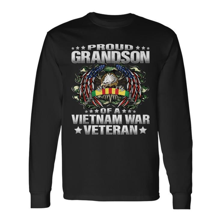 Proud Grandson Of A Vietnam Veteran Military Vets Family Long Sleeve T-Shirt