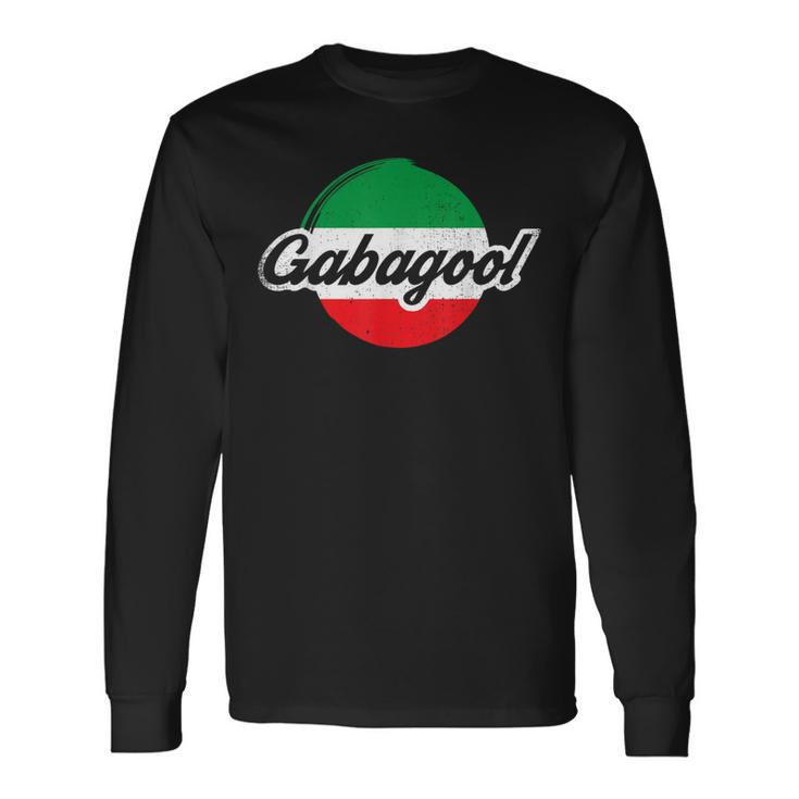 Proud Italian Meat Gabagool Capicola Food Italy Pride Flag Long Sleeve T-Shirt