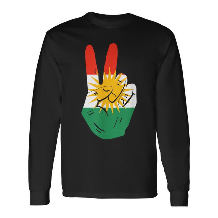 Proud Kurds Kurdistan Kurdische Flagge Peace Langarmshirts Geschenkideen