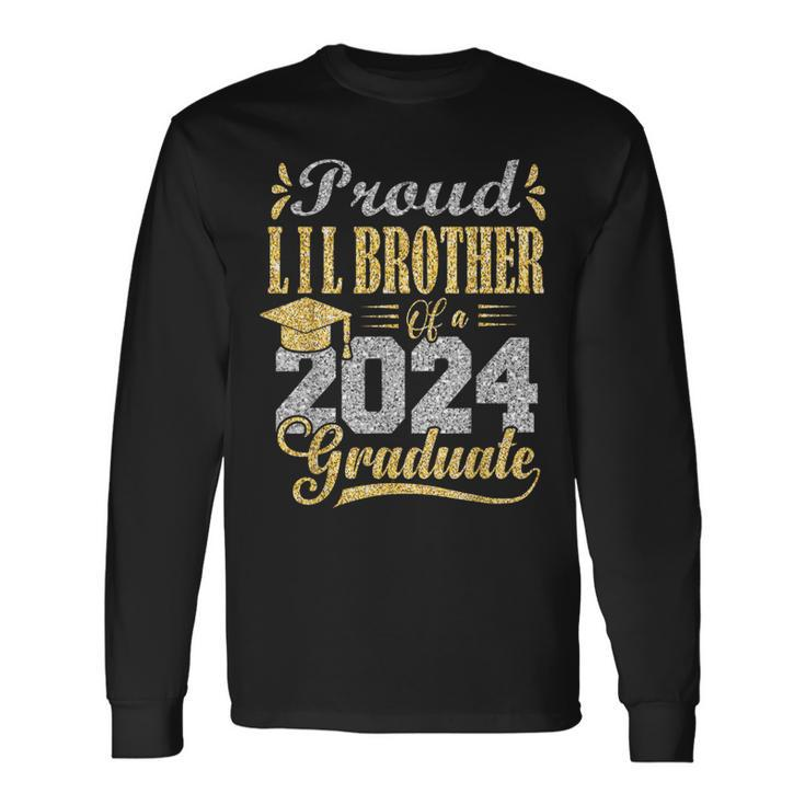 Proud Lil Brother Of A 2024 Graduate Graduation Senior 2024 Long Sleeve T-Shirt