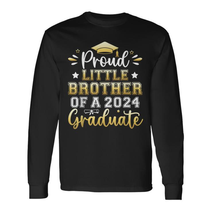 Proud Little Brother Of A 2024 Graduate Senior Graduation Long Sleeve T-Shirt