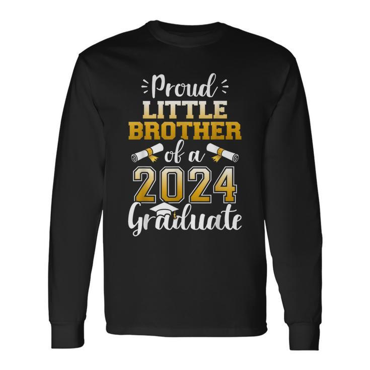Proud Little Brother Class Of 2024 Graduate For Graduation Long Sleeve T-Shirt