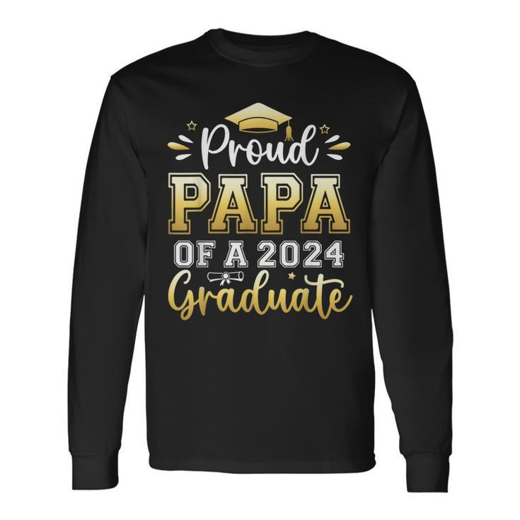Proud Papa Of A 2024 Graduate Senior Graduation Men Long Sleeve T-Shirt