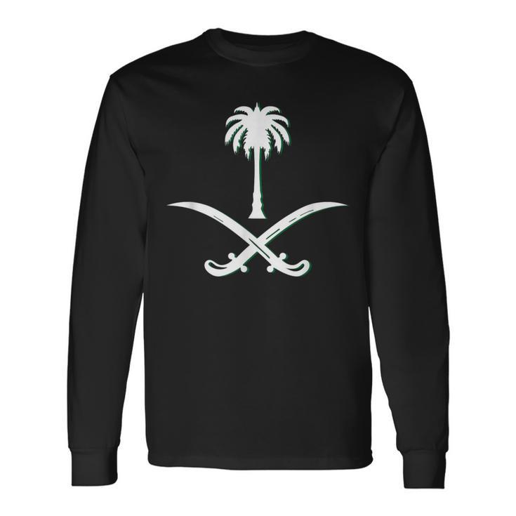 Proud Saudi Saudi Arabia Flag Arabic Calligraphy Long Sleeve T-Shirt