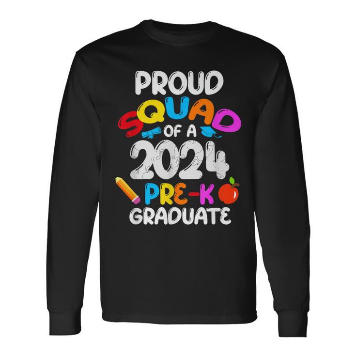 Proud Squad Of 2024 Pre-K Graduate Cute Family Matching Long Sleeve T-Shirt