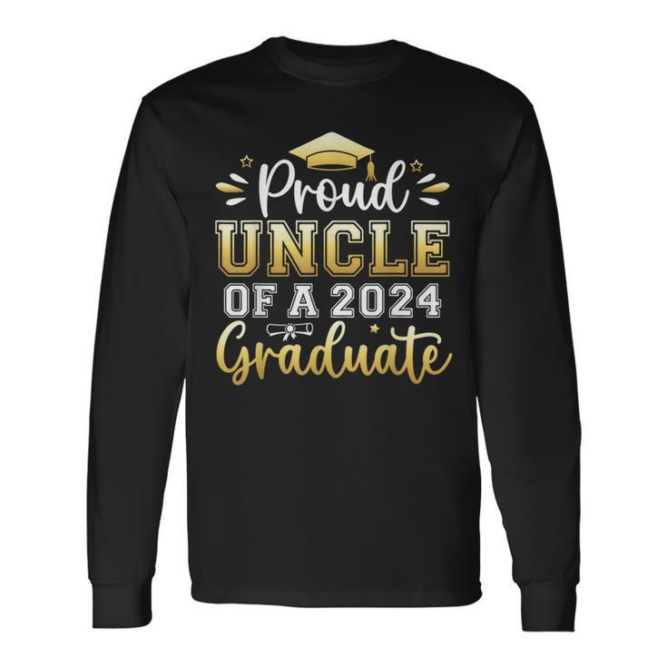 Proud Uncle Of A 2024 Graduate Senior Graduation Men Long Sleeve T-Shirt