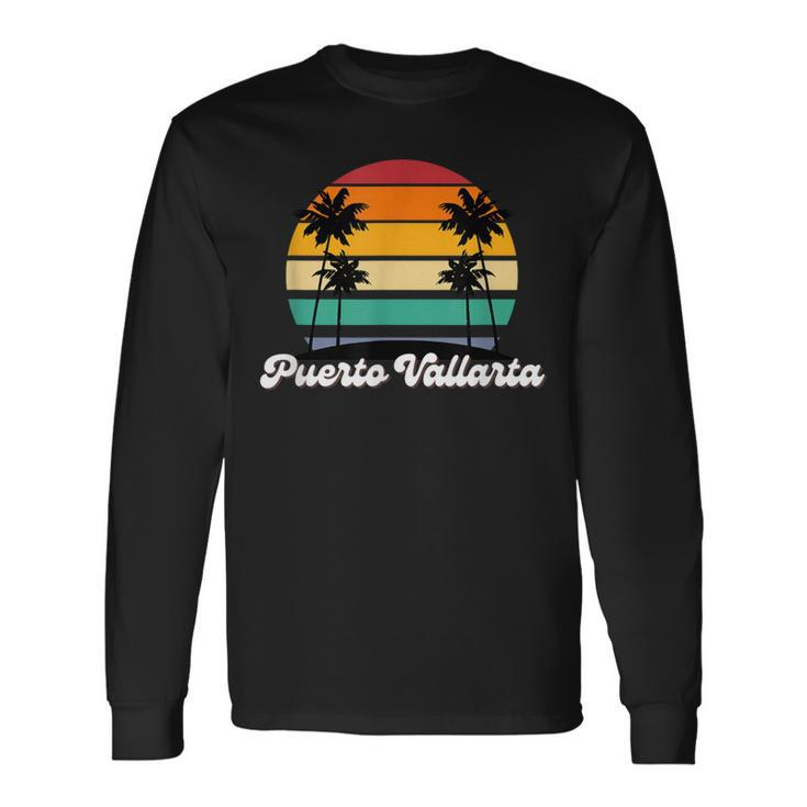 Puerto Vallarta Retro Vintage 70S 80S Beach Summer Sun Fun Long Sleeve T-Shirt