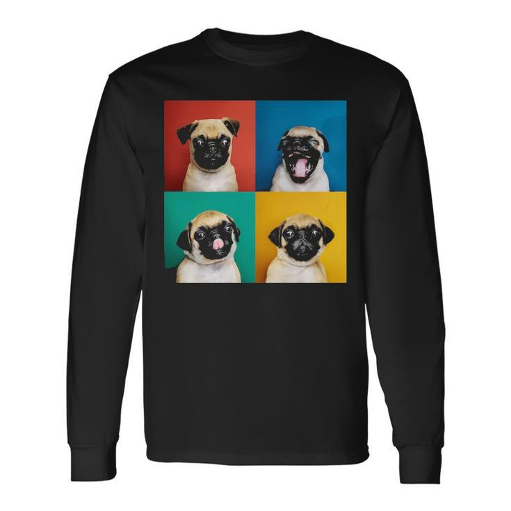 Pug Puppy Portrait Photos Carlino For Dog Lovers Long Sleeve T-Shirt