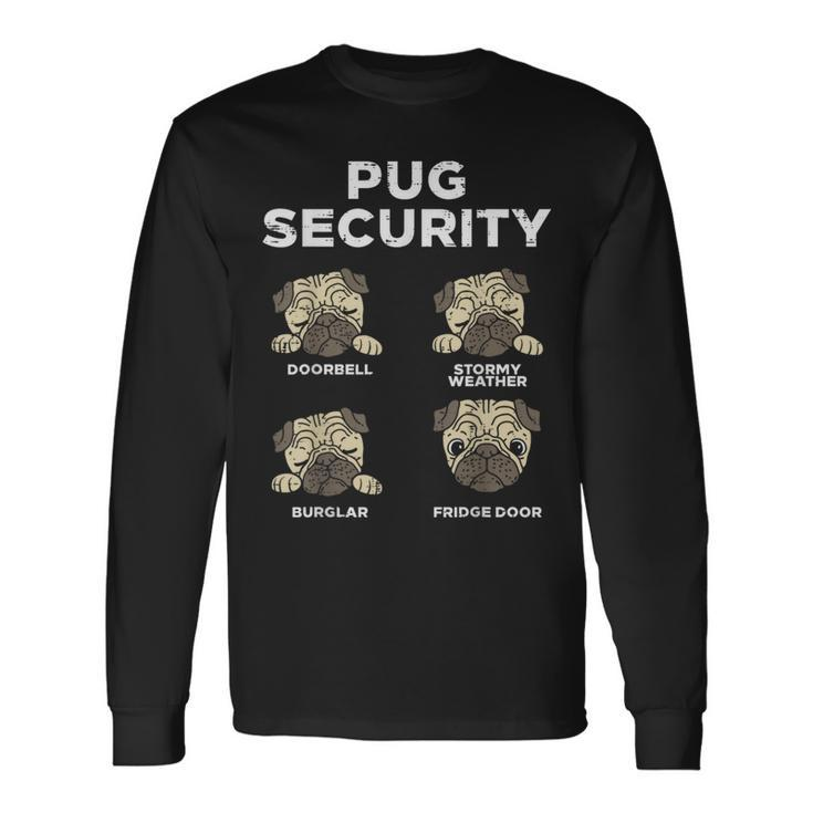 Pug Security Animal Pet Dog Lover Owner Women Long Sleeve T-Shirt