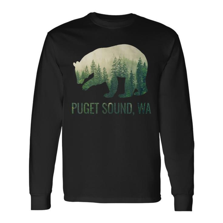 Puget Sound Bear State Of Washington Pacific Nw Wildlife Long Sleeve T-Shirt