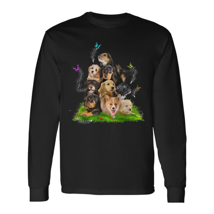 Puppy Lover Lots Of Puppies Cute Puppy Dog Lover Dog Long Sleeve T-Shirt