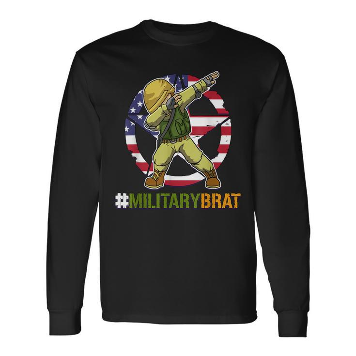 Purple Up Military Brat Dabbing Boys Military Child Month Long Sleeve T-Shirt Gifts ideas