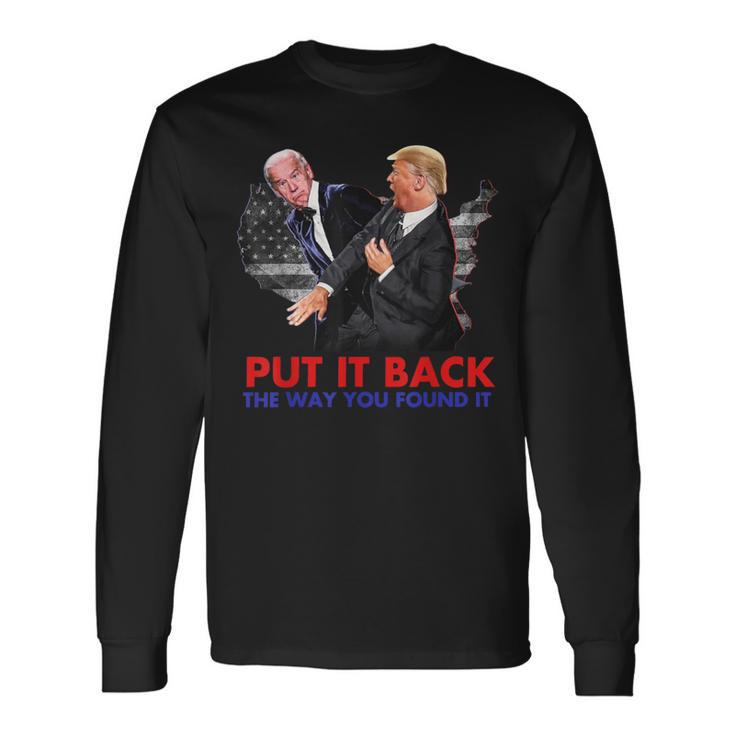 Put It Back The Way You Found It Biden & Trump Vintage Long Sleeve T-Shirt