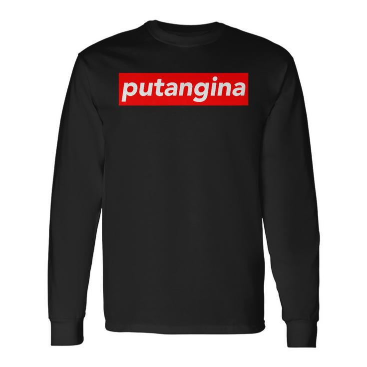 Putangina Box Logo Filipino Philippines Pinoy Kuya Long Sleeve T-Shirt