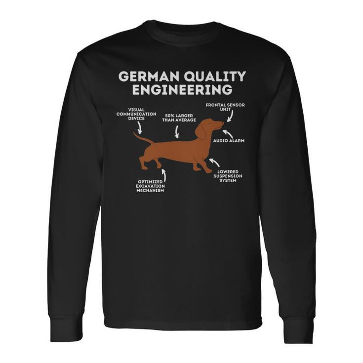 Quality German Engineering Dachshund Lover Wiener Dog Long Sleeve T-Shirt