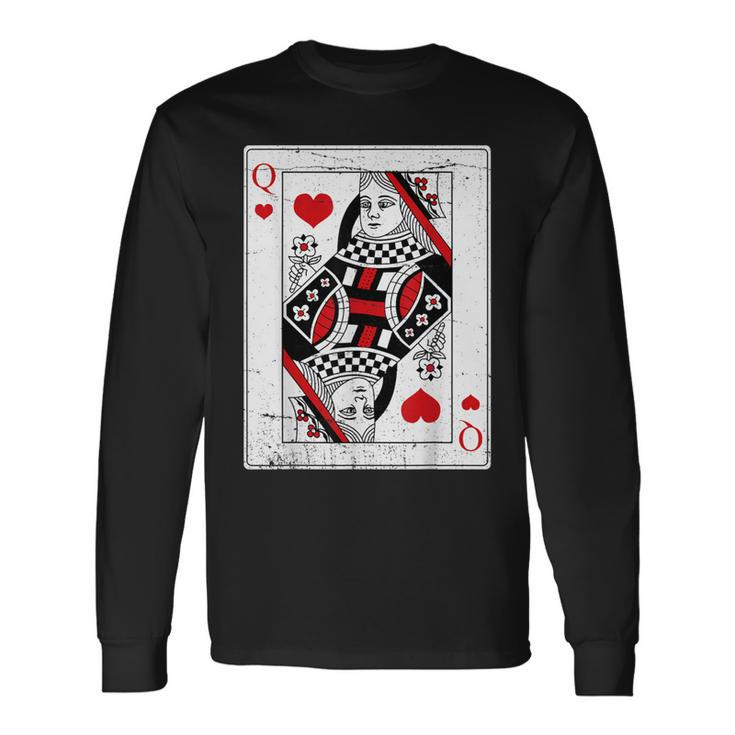 Queen Of Hearts Valentines Day Cool V-Day Couple Matching Long Sleeve T-Shirt
