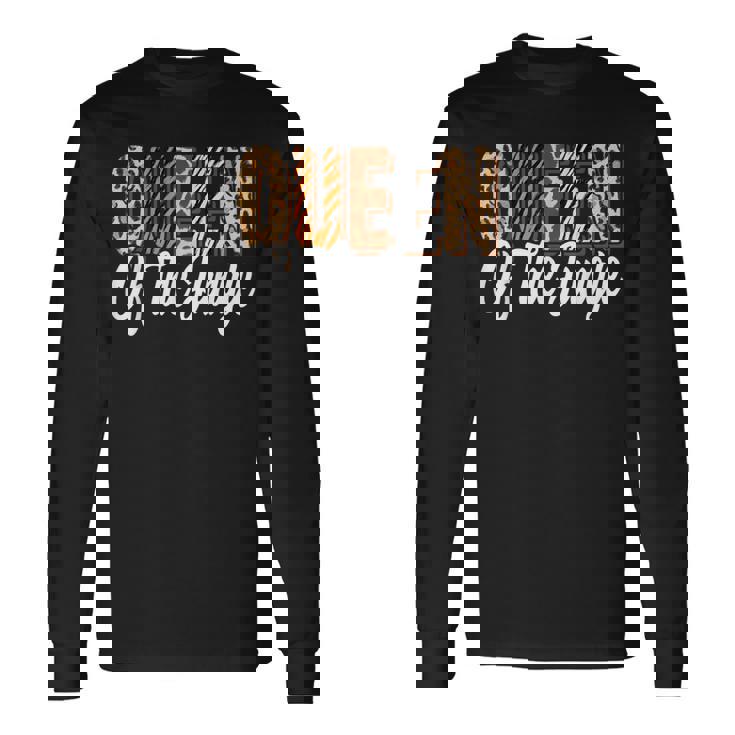 Queen Of The Jungle Zoo Birthday Safari Jungle Animal Long Sleeve T-Shirt
