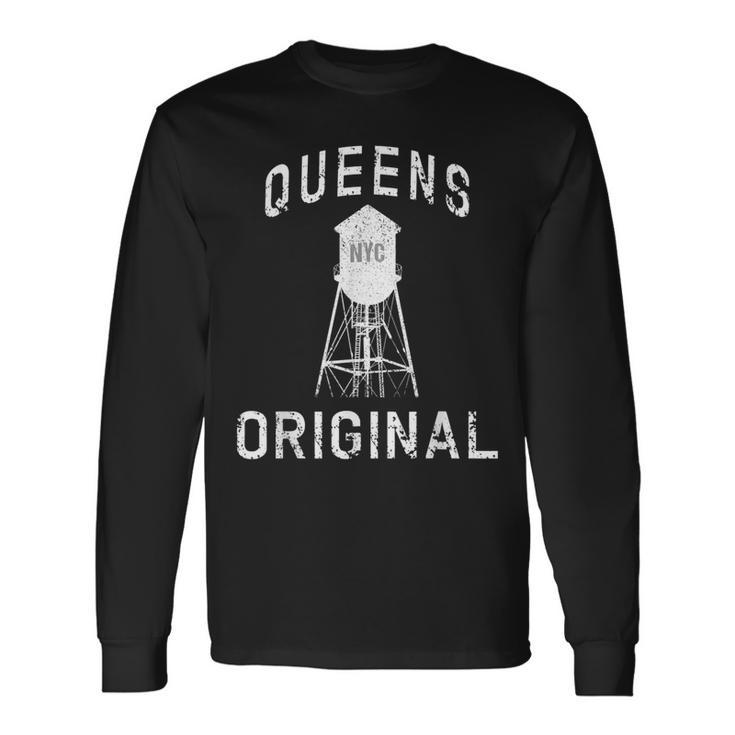 Queens Original Nyc Birthday New Yorker Water Tower Long Sleeve T-Shirt Gifts ideas