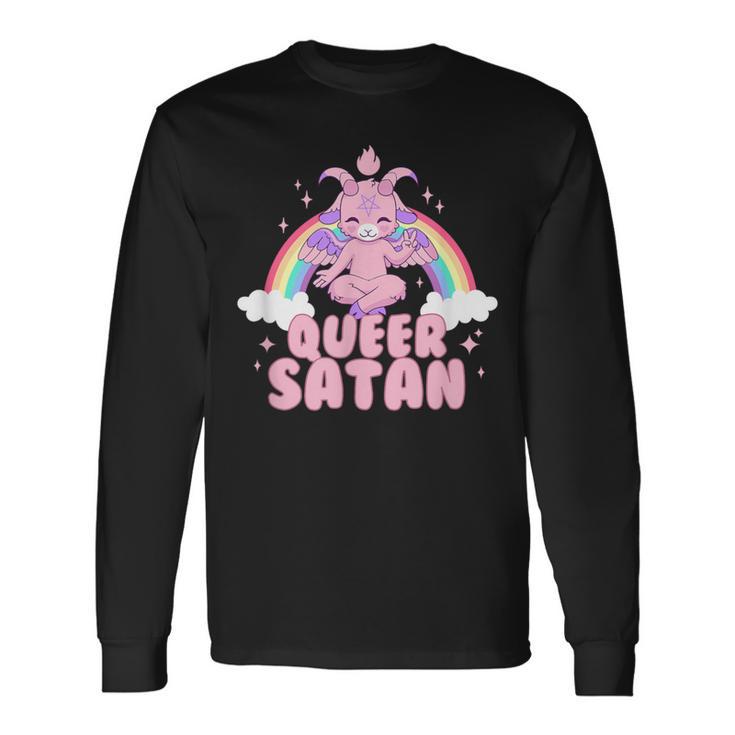 Queer Satan Baphomet Nicht-Binäre Geschlechtsflüssigkeit Queer Pride Langarmshirts Geschenkideen