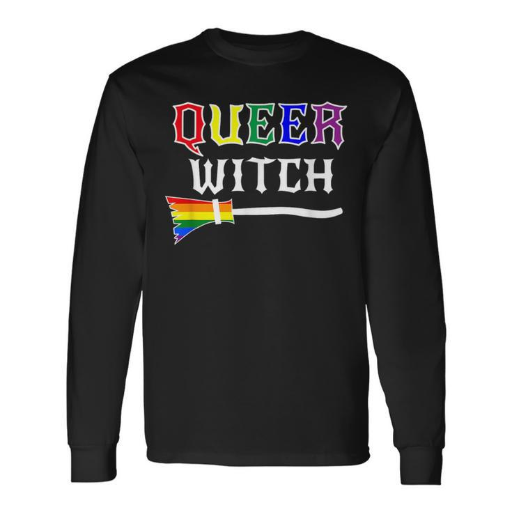 Queer Witch Pride Lesbian Gay Rainbow Long Sleeve T-Shirt