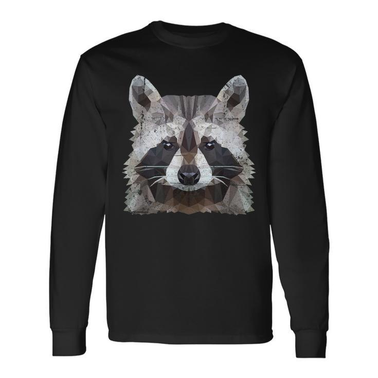 Raccoon Vintage Polygon Raccoon Langarmshirts Geschenkideen