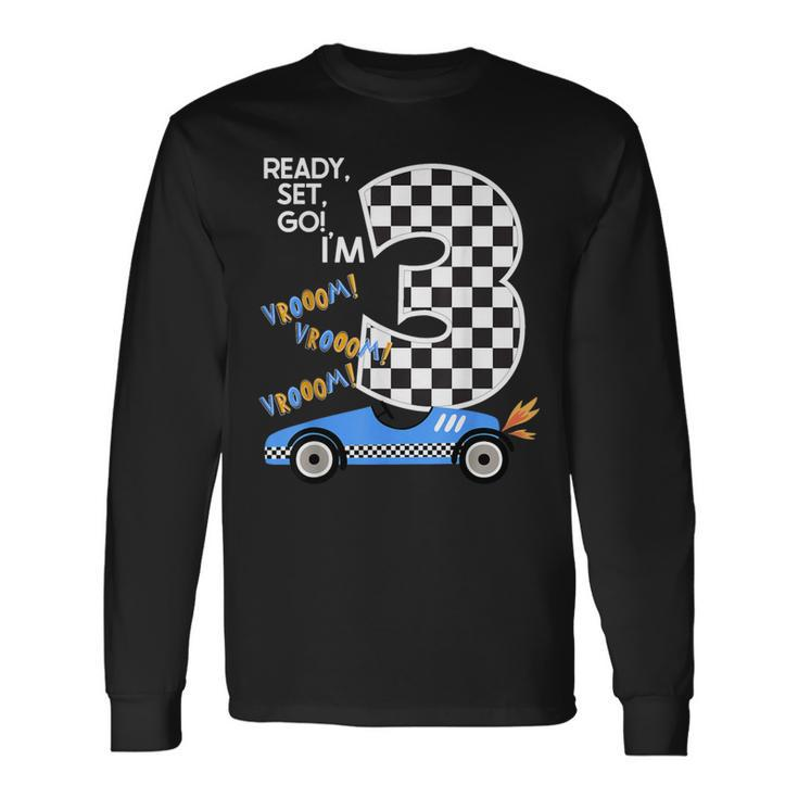 Race Car 3Rd Birthday Party Racing Car Driver 3 Birthday Boy Long Sleeve T-Shirt Gifts ideas