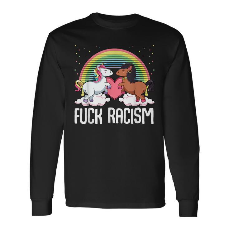 Racism Unicorn Anti Racism Langarmshirts Geschenkideen