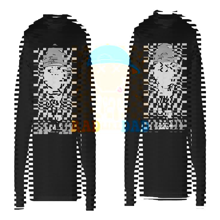 Rad Like Dad Hippie Face Check Dad Son Daughter Father's Day Long Sleeve T-Shirt
