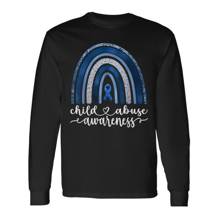 Rainbow National Child Abuse Prevention Month Awareness 2024 Long Sleeve T-Shirt