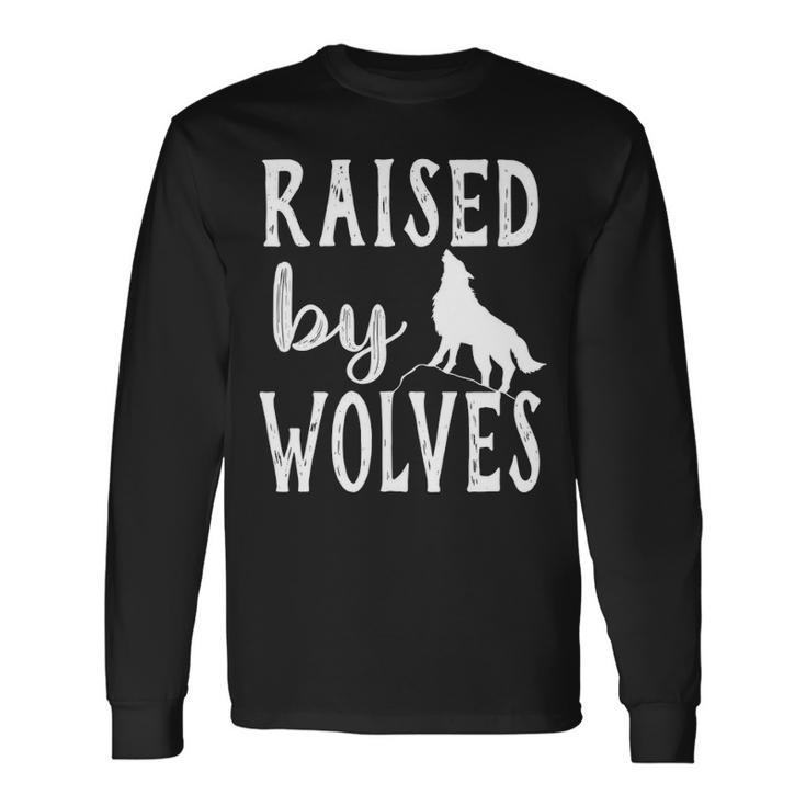 Raised By Wolves Graphic Wolf Long Sleeve T-Shirt