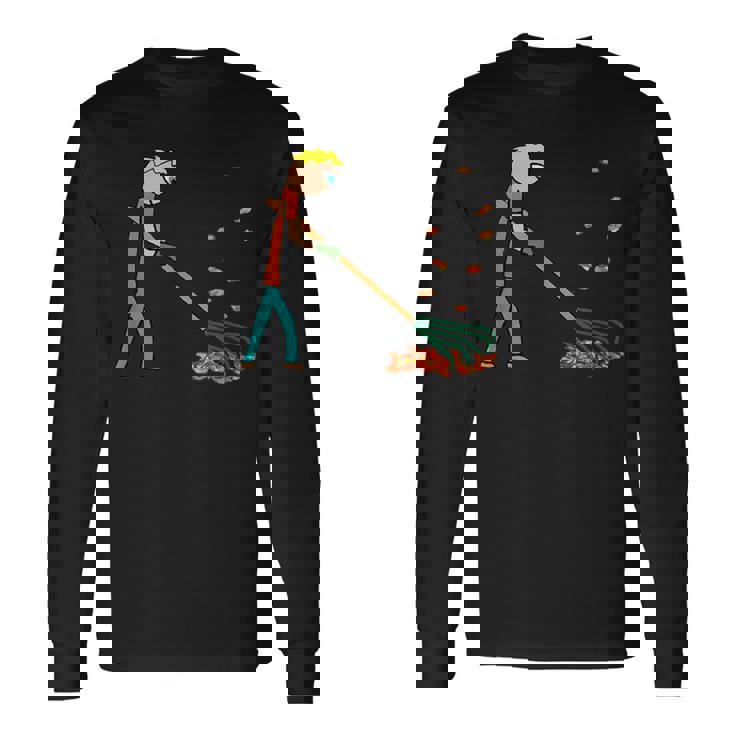 Raking Autumn Leaves Long Sleeve T-Shirt Gifts ideas
