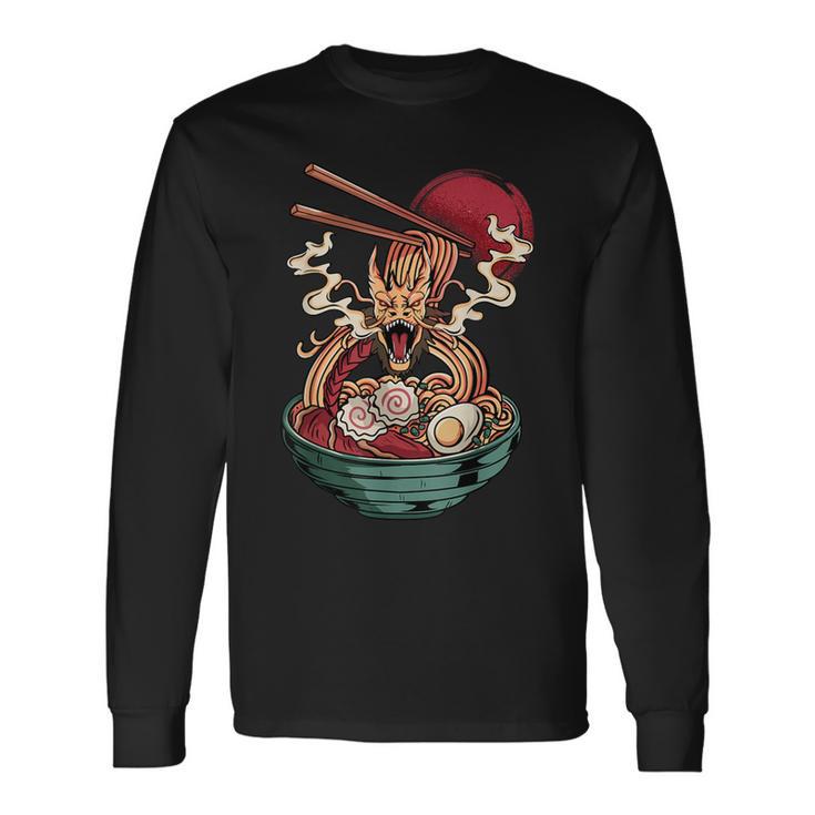 Ramen Noodles Dragon Anime Japanese Kawaii Long Sleeve T-Shirt