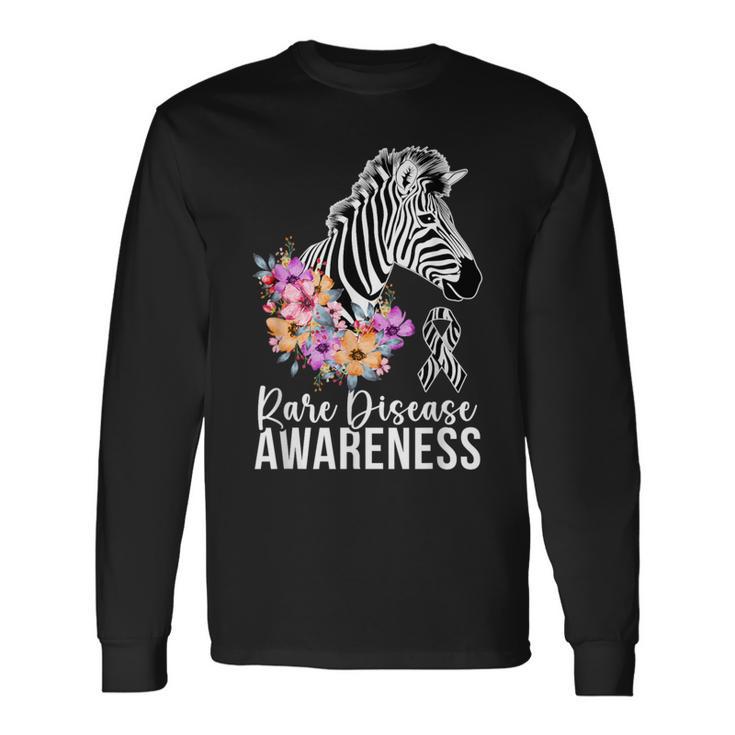 Rare Disease Awareness Zebra Rare Disease Warrior Long Sleeve T-Shirt