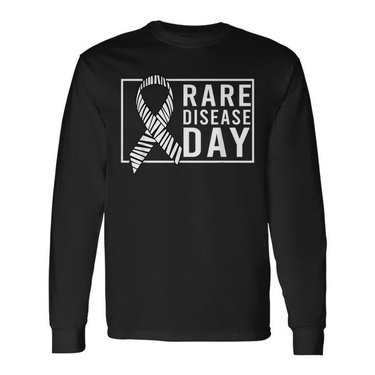 Rare Disease Day Rare Disease Awareness 2024 Zebra Ribbon Long Sleeve T-Shirt