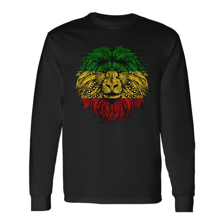 Rasta Reggae Rastafari Lion Jamaican Pride Hippie Lover Long Sleeve T-Shirt